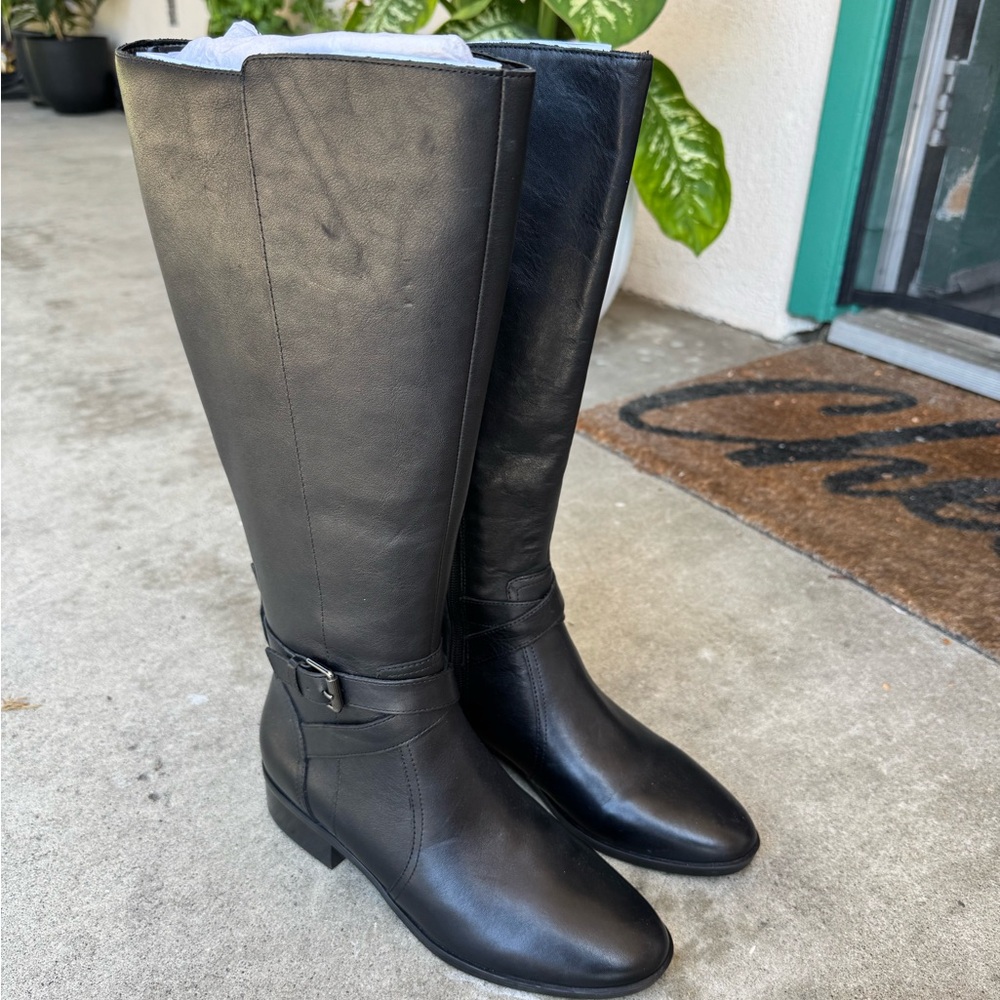 Naturalizer Black Rena Knee High Boots (wide calf)